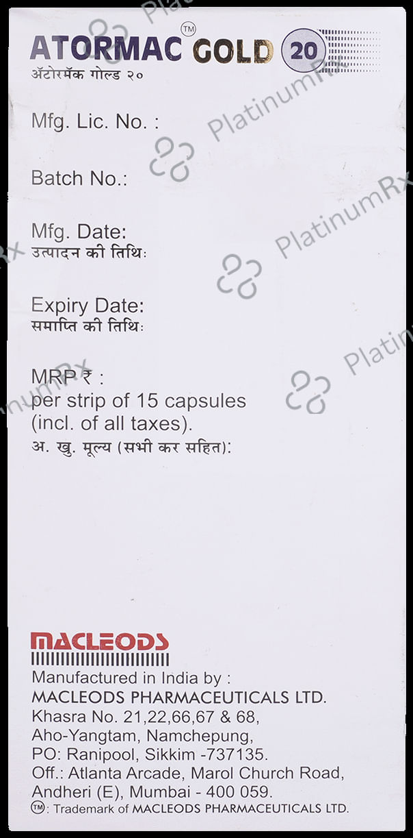Atormac Gold 20/75/75mg Capsule 15s