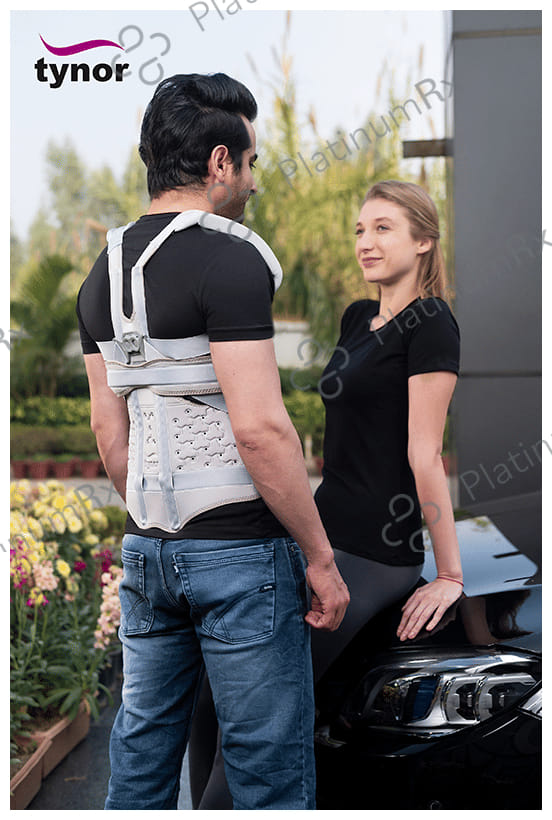 Tynor A 34 Taylor's Brace Urbane Type Support for Spine Immobilization Universal Long Grey