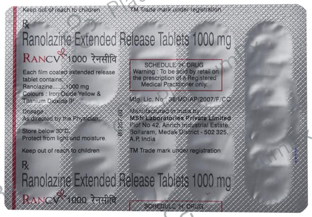 Rancv 1000mg ER Tablet 10s