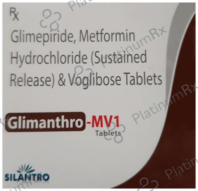 Glimanthro MV 1mg/500mg/0.20mg Tablet