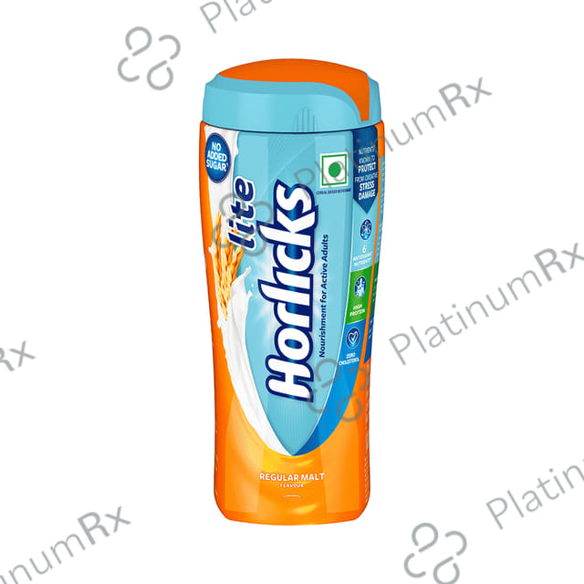 Horlicks Lite with Antioxidant Nutrients, Protein & No Added Sugar for Stamina, Bones, Immunity & Growth Powder Regular Malt
