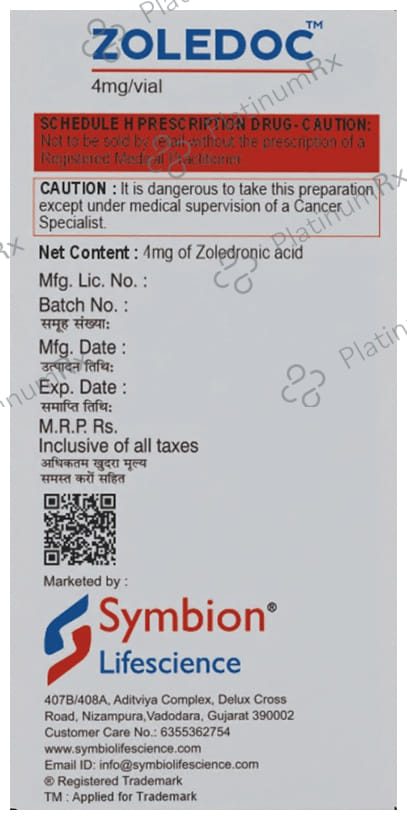 Zoledoc 4mg Injection 1s