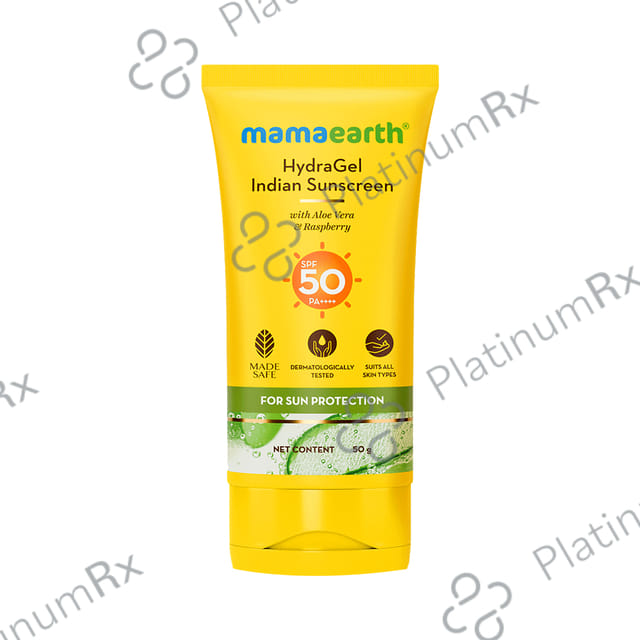 Mamaearth Indian Sunscreen Paraben & Silicon Free Hydragel SPF 50 Cream 50gm