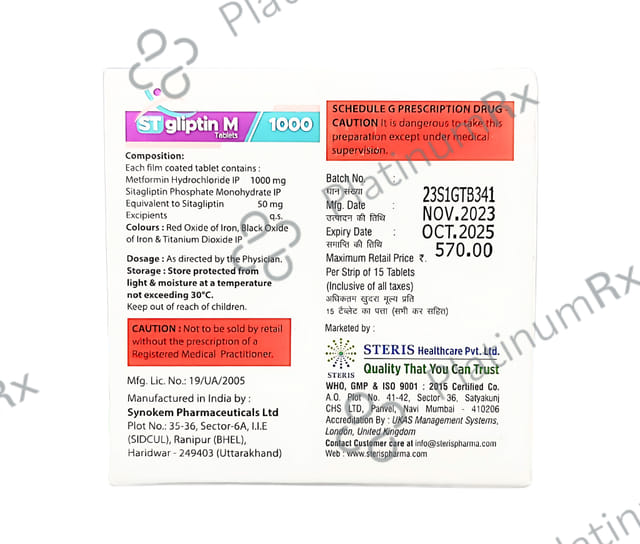 St Gliptin M 50/1000mg Tablet 15s