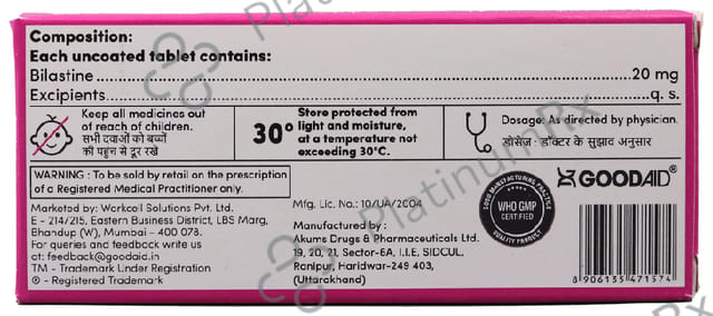 Bilasaid 20mg Tablet 10s