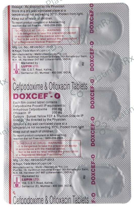 Doxcef O 200/200mg Tablet 10s