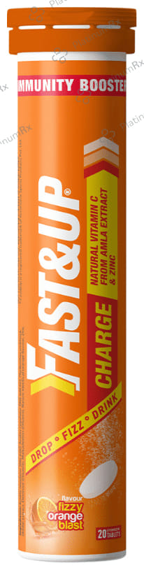 Fast&Up Charge with Natural Vitamin C from Amla & Zinc - Flavour Effervescent Tablet Orange 40 Effervescent