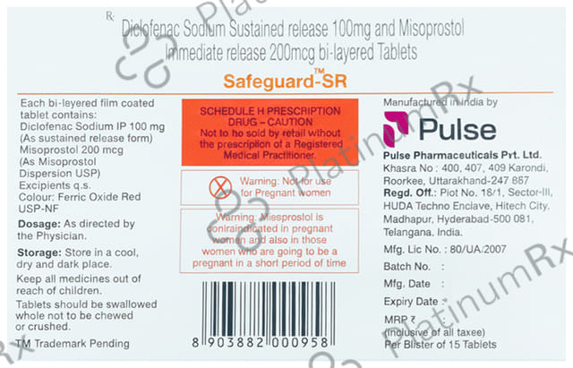 Safeguard SR 100mg/200mcg Tablet 15s