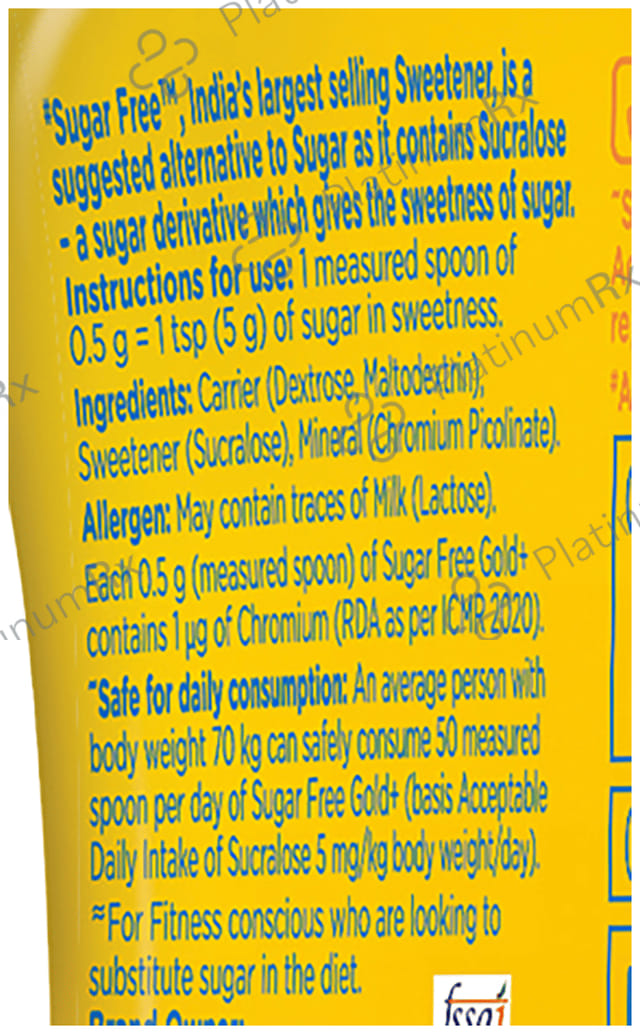Sugar Free Gold Low Calorie Aspartame Sweetener 100gm