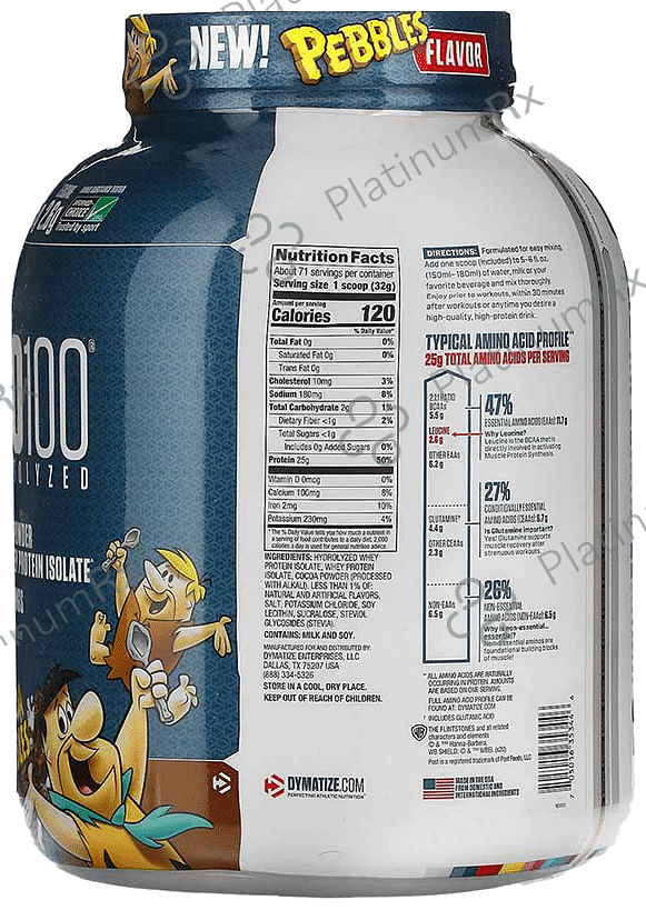 Dymatize Nutrition ISO 100 Hydrolyzed 100% Whey Protein Isloate Powder Cocoa Pebbles