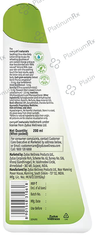 Everyuth Naturals Soothing Citrus Aloe Body Lotion 200 ml