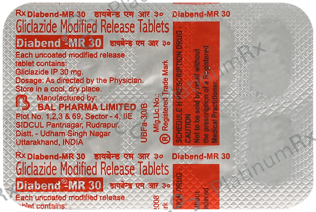 Diabend MR 30mg Tablet 10s