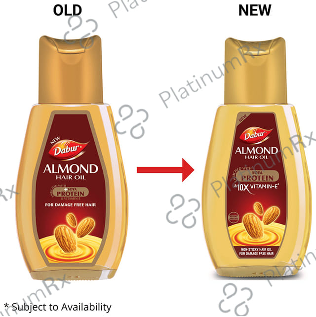 Dabur Almond Hair Oil with Soya Protein & Vitamin E - For Damage Free Hair 290 ml
