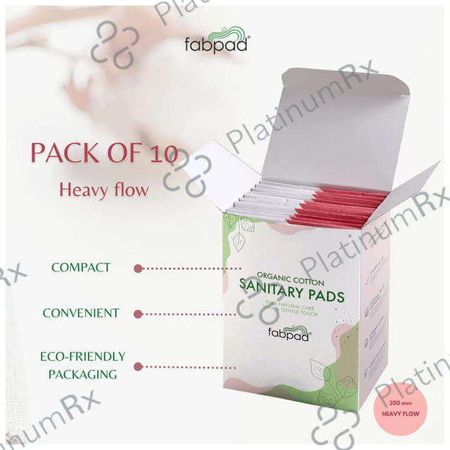 Fabpad Organic Cotton Sanitary Heavy Flow 10 pads