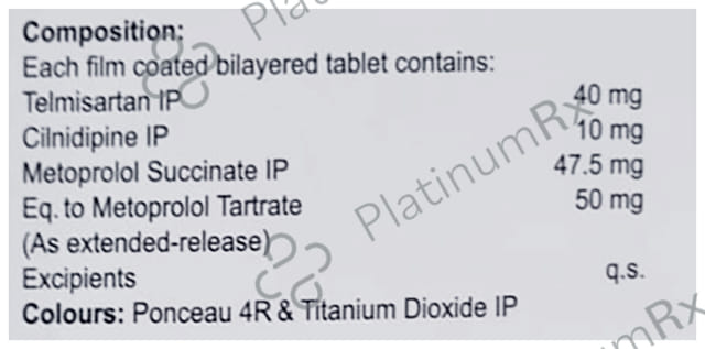 Cilnep TM 10mg/50mg/40mg Tablet ER 10s