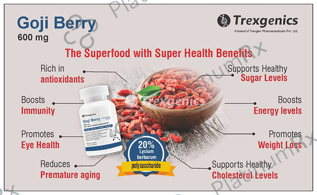 Trexgenics Goji Berry 600mg Veg. Capsules