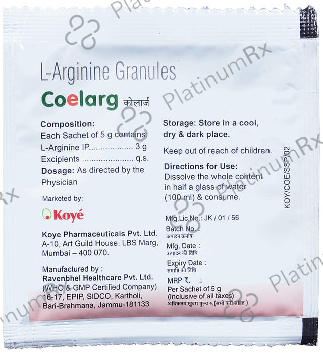 Coelarg Lemon Flavour Sachet 5gm