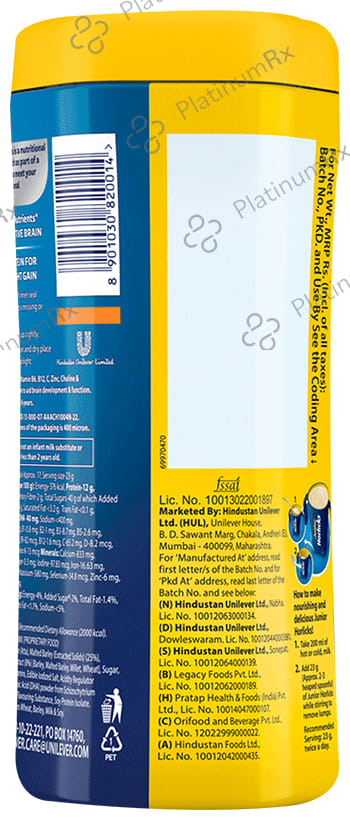 Horlicks Junior- For Kids' Active Brain & Height Gain - Flavour Vanilla