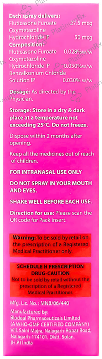 Fluticatone Oxy Nasal Spray 7gm