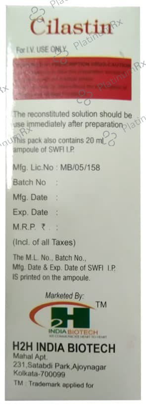 Cilastin 500/500mg Injection 1s