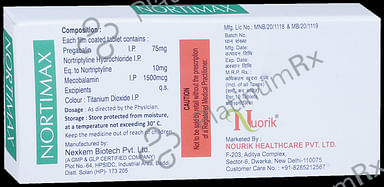 Nortimax 75mg/10mg/1500mcg Tablet