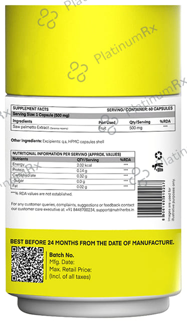 Nutriherbs Saw Palmetto 500mg Capsule