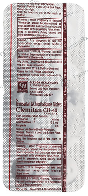 Clemitan CH 40/12.5mg Tablet 10s