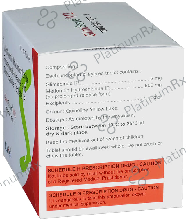 Glimisave M 2/500mg Tablet PR 15s