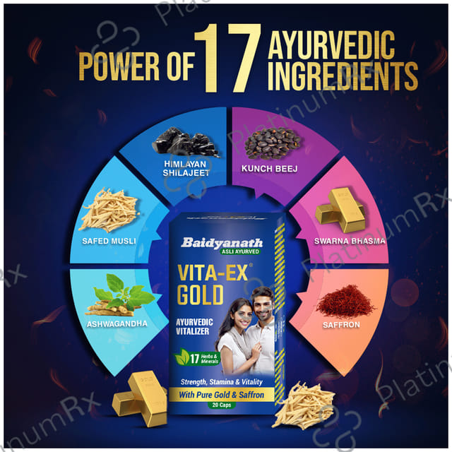 Baidyanath Vita-Ex Gold Capsule for Vitality & Stamina 20 capsules