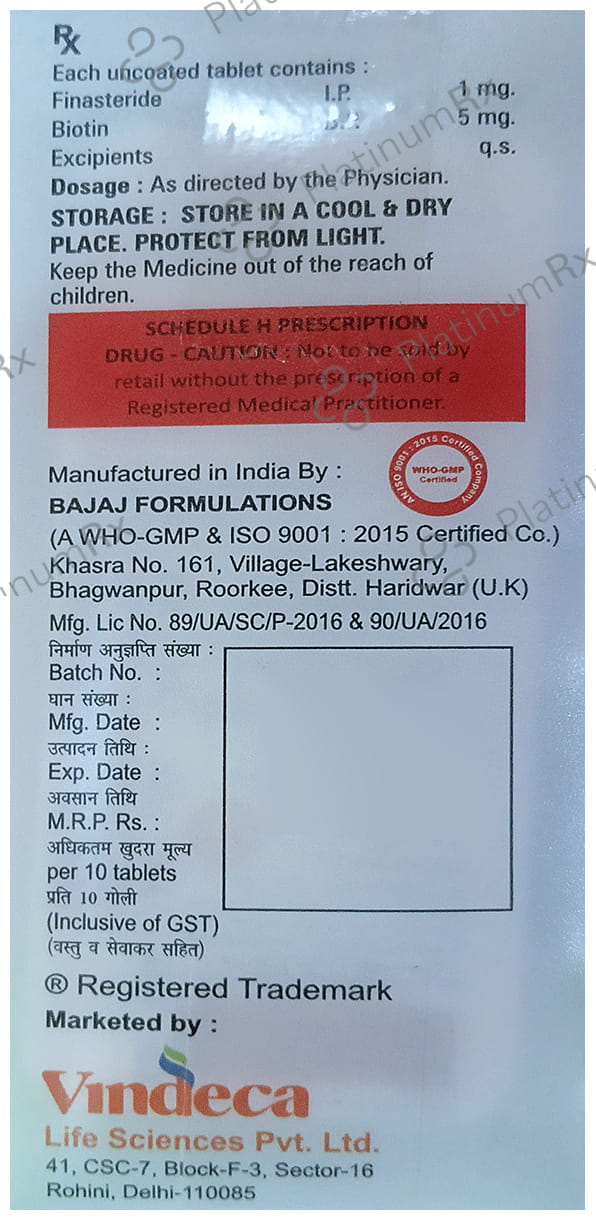 Bio Hairr F 1mg/5000mcg Tablet 10s