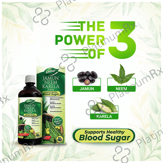 Dabur Jamun Neem Karela Juice For Healthy Glucose Levels, Digestion, Metabolism & Immunity