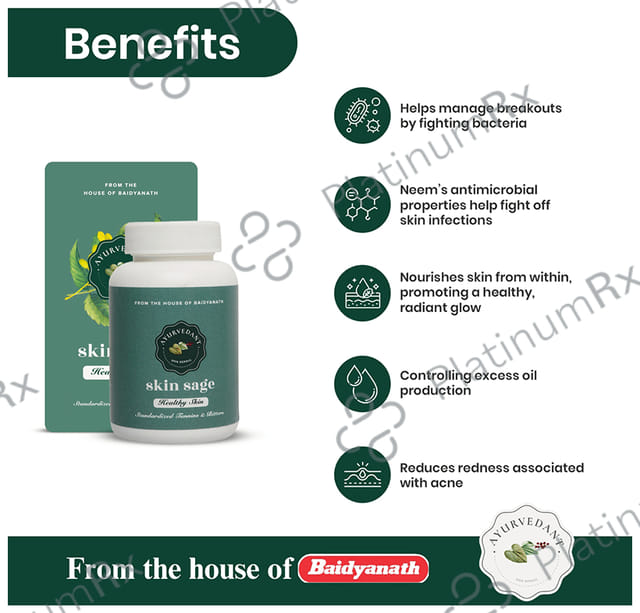 Baidyanath (Jhansi) Ayurvedant Skin Sage Capsule