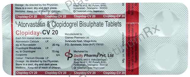 Clopiday CV 20mg/75mg Tablet