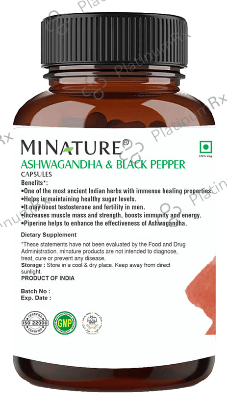Minature Ashwagandha & Black Pepper Powder Capsule