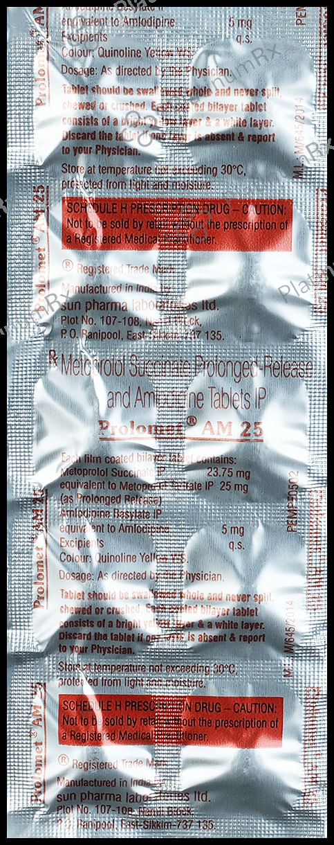 Prolomet AM 5/25mg Tablet PR 10s