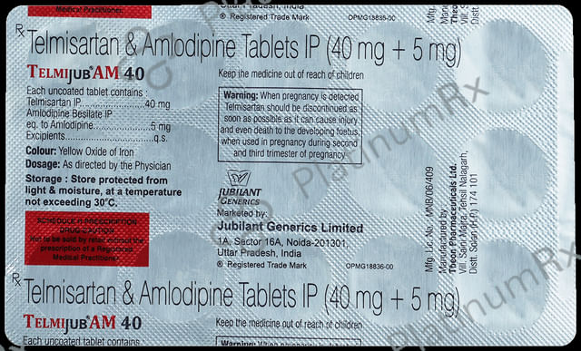 Telmijub AM 40 40/5mg Tablet 15s