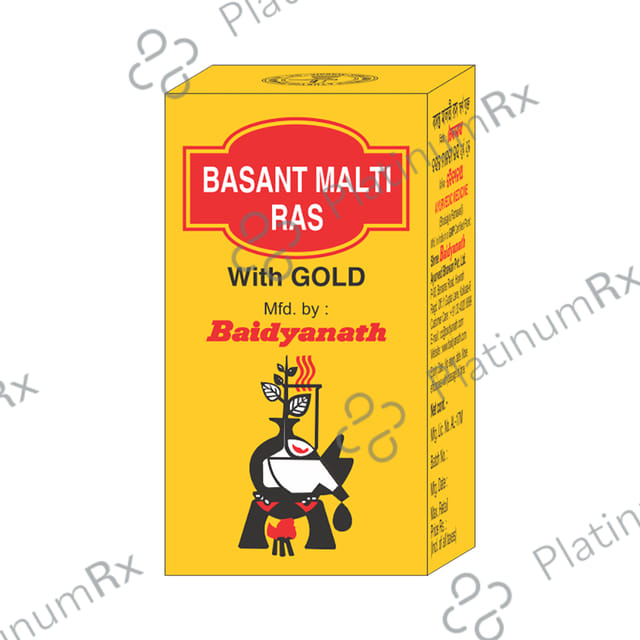 Baidyanath Basant Malti Ras with Gold Tablet - For Respiratory Health & General Debility 10 tablets