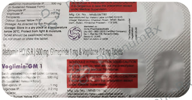 Voglimin GM 1/500/0.2mg Tablet SR 10s