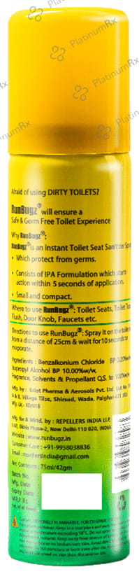 Runbugz Lemon Toilet Seat Sanitizer Spray Pro