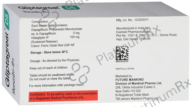 Gliptagreat D 5/100mg Tablet SR 10s