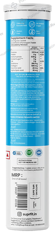Superfit Glutathione Glow Effervescent Tablet Strawberry