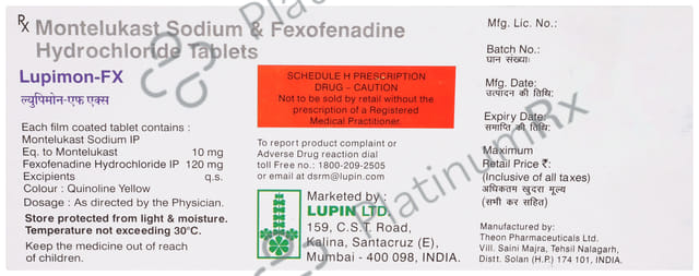 Lupimon FX 10mg/120mg Tablet
