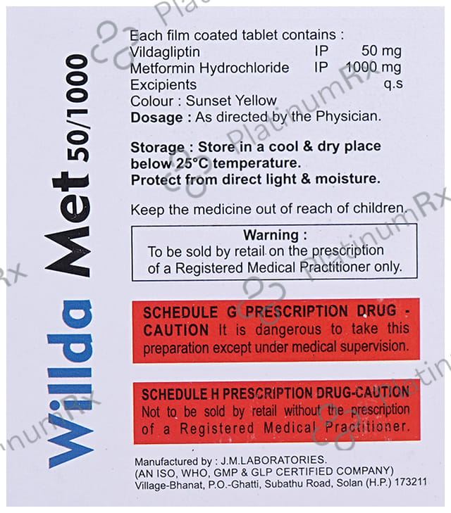 Willda Met 50/1000 Tablet