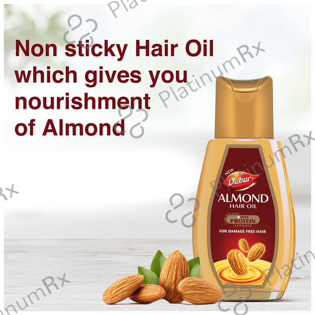 Dabur Almond Hair Oil with Soya Protein & Vitamin E - For Damage Free Hair with 200ml Hair Oil Free 500 ml