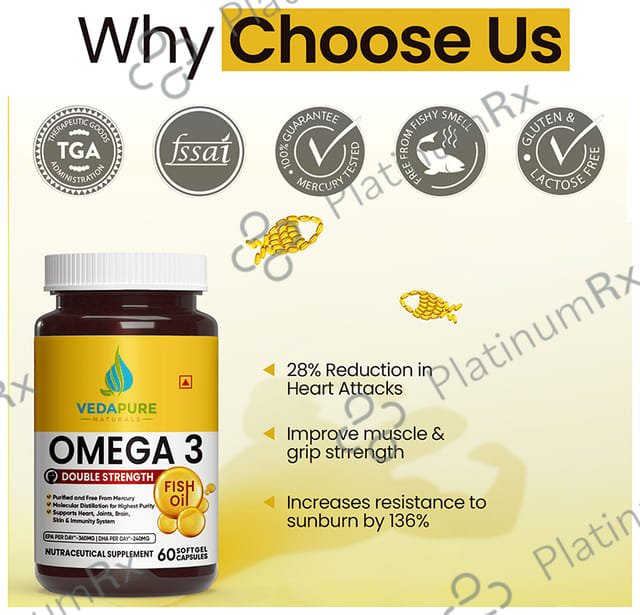 Vedapure Omega 3 Fish Oil Softgel Capsule 60s