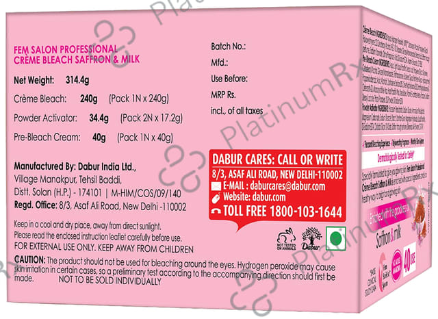 Fem Saffron & Milk Bleach Cream 64gm