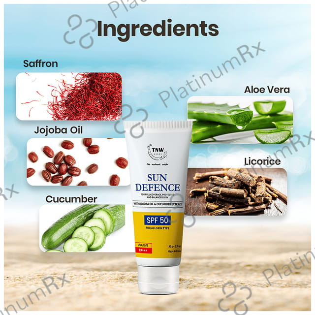 TNW The Natural Wash SPF 50 Sun Defence Cream 50gm