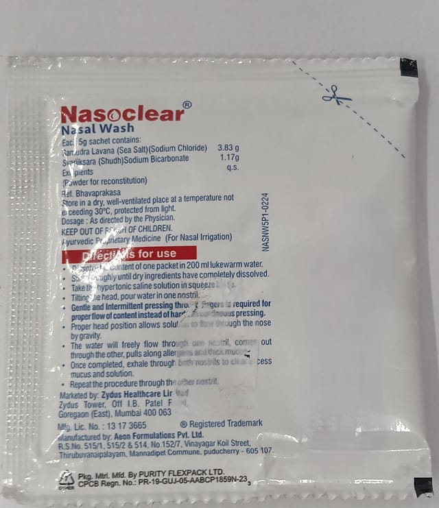 Nasoclear Nasal Wash Refill 5gm