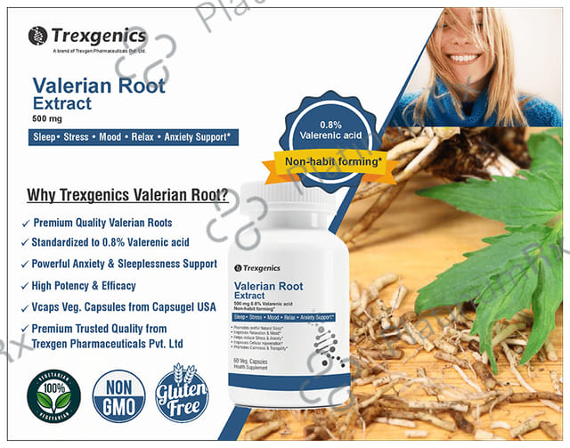 Trexgenics Valerian Root 500mg Veg. Capsules