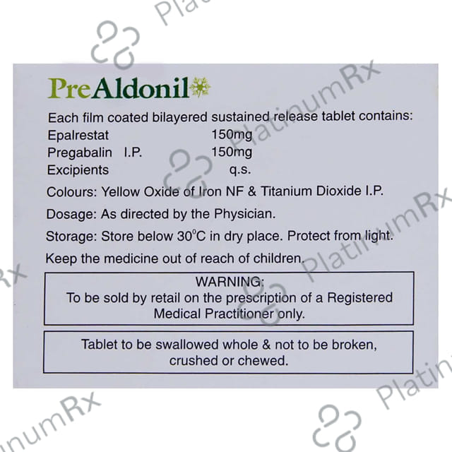 Prealdonil 150mg/75mg Tablet
